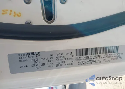 2015 Dodge Journey American Value Pkg из США, поврежденный, VIN 3C4PDCAB4FT735662